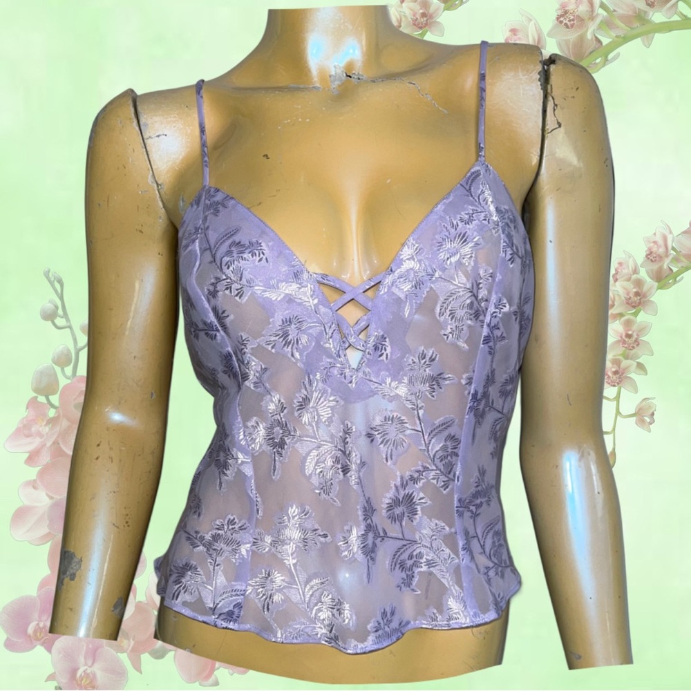 Lavender Floral Lace Cami Top